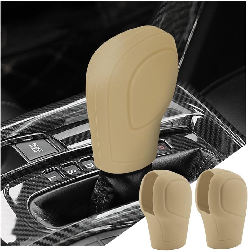 zipelo 2 Pack Car Gear Shift Knob Cover, Anti-Slip Auto Knob Gear Stick Protector, Comfortable Silicone Handbrake Shifter Cover for Men Women, Universal Vehicle Interior Accessories - Image 1